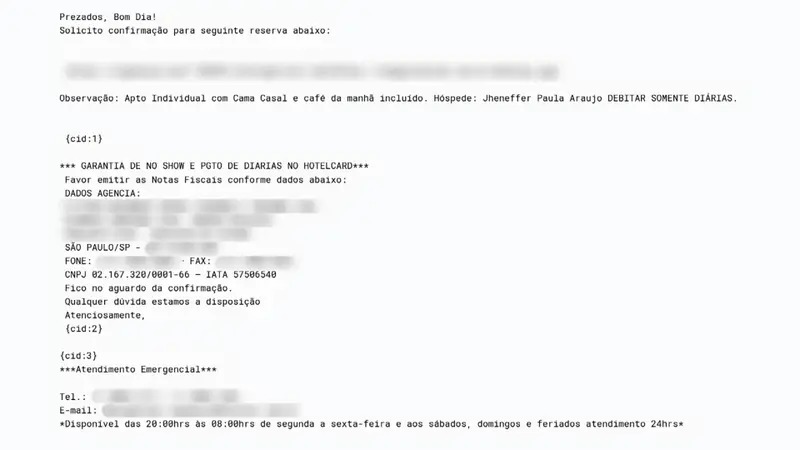 Exemplo de e-mail de fraudulento